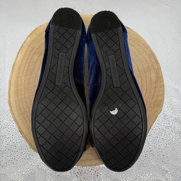 NWT Bandolino Alexia Velvet Navy Ballet Flats Size 9 Knotted Toe - Picture 8 of 8